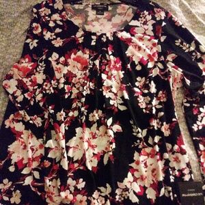 Black floral Blouse top